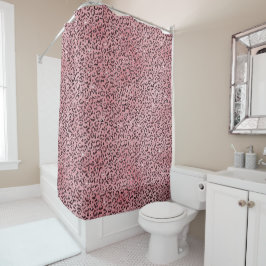 Rosa Leopard Print Sparkor Glitzer Duschvorhang
