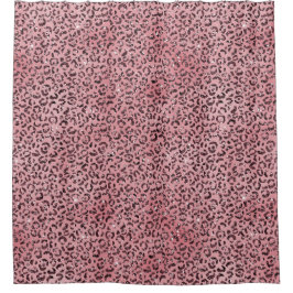 Rosa Leopard Print Sparkor Glitzer Duschvorhang