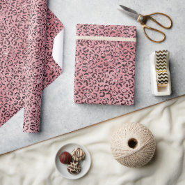 Rosa Leopard Print Sparkor Glitzer Geschenkpapier