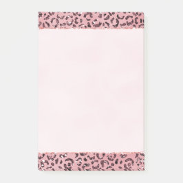 Rosa Leopard Print Sparkor Glitzer Post-it Klebezettel