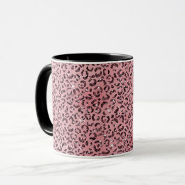 Rosa Leopard Print Sparkor Glitzer Tasse