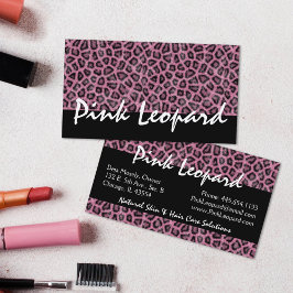 Rosa Leopard Print Trendy Fur Muster Wild Tier Visitenkarte