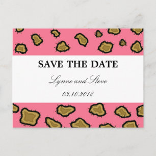 Rosa Leopard Save the Date drucken Ankündigungspostkarte