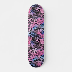 Rosa Leopard-Skateboard Skin Print Skateboard