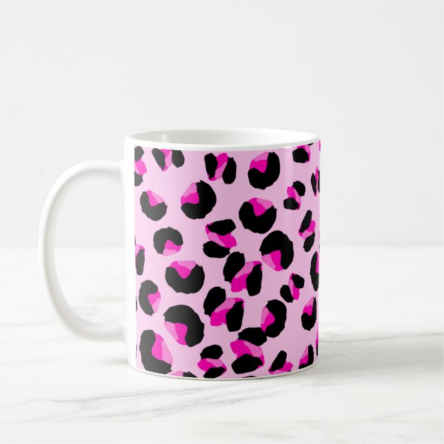 Rosa Leopard. Tierisches Hautmuster. Leopard. Pant Kaffeetasse (Links)