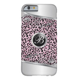 Rosa Leopard und Metalldruck | Monogramm iPhone 16 Pro Max Hülle