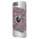 Rosa Leopard und Metalldruck| Monogramm Case-Mate iPhone Hülle (Rückseite Links)