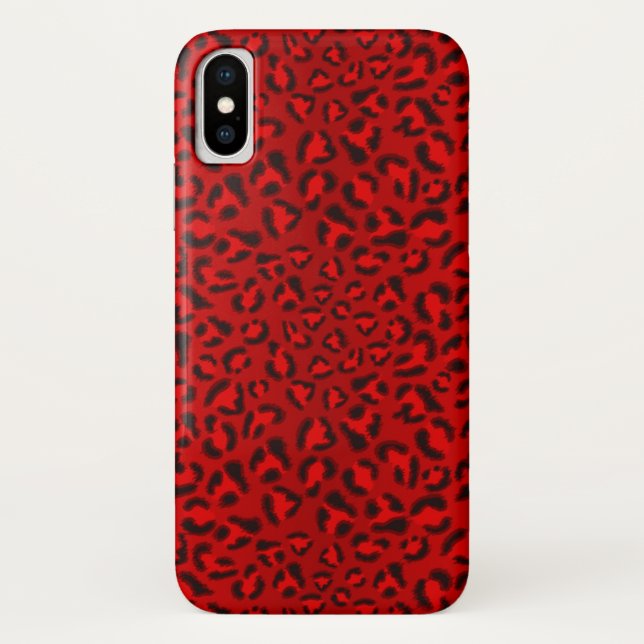 Rosa Leopardbeschaffenheitsmuster Case-Mate iPhone Hülle (Rückseite)