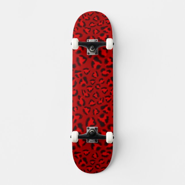 Rosa Leopardbeschaffenheitsmuster Skateboard (Vorderseite)