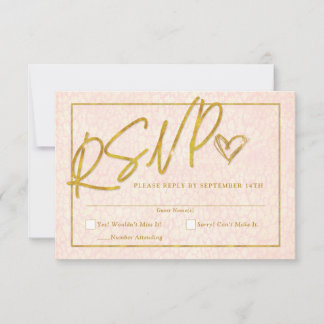 Rosa Leoparddrucke mit Goldakzenten RSVP Karte