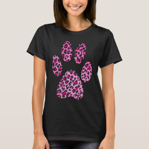 Rosa Leoparden-Druck Pfote Katze Gepard Jaguar Spo T-Shirt
