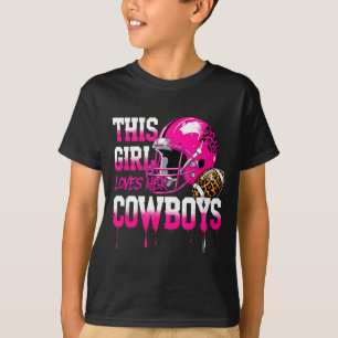 Rosa Leoparden Footballhelm dieses Mädchen liebt i T-Shirt