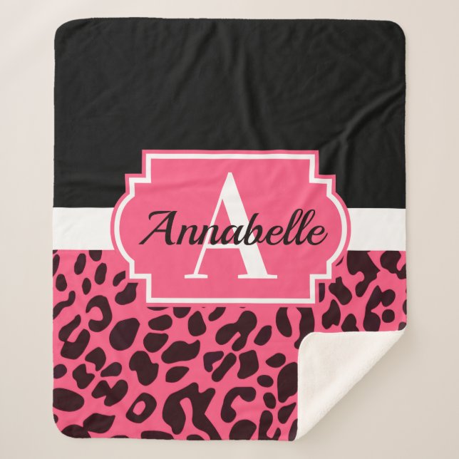 Rosa Leoparden Sherpadecke (Vorderseite)