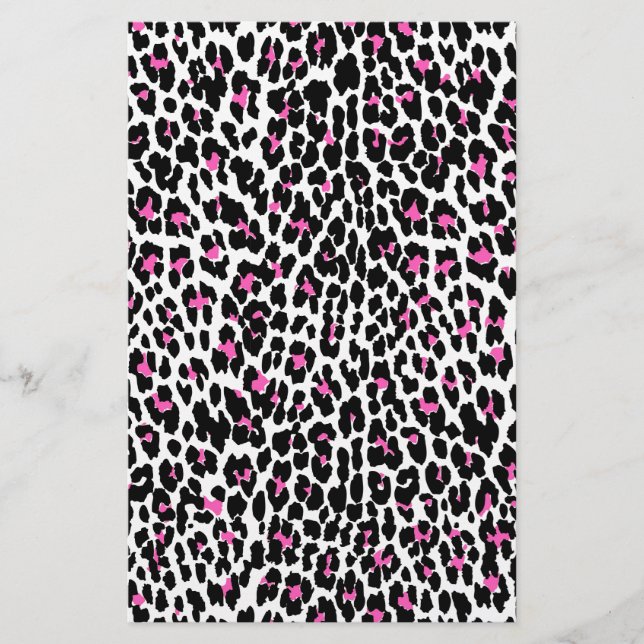rosa Leopardendruck Briefpapier (Vorderseite)