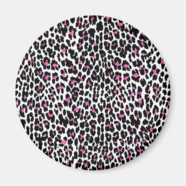 rosa Leopardendruck Magnet (Vorne)