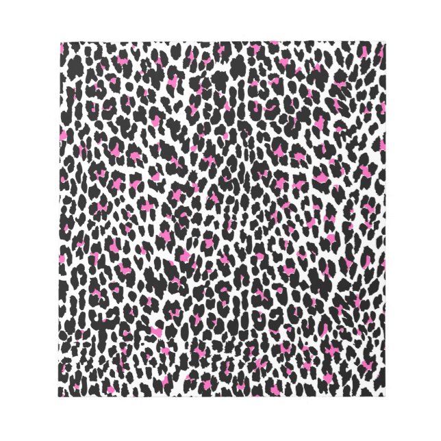 rosa Leopardendruck Notizblock (Vorderseite)