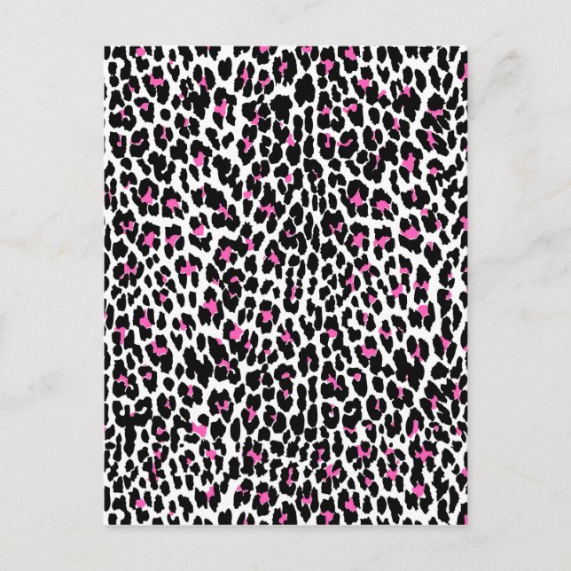 rosa Leopardendruck Postkarte (Vorderseite)