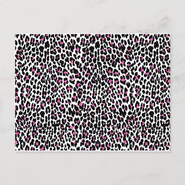 rosa Leopardendruck Postkarte (Vorderseite)