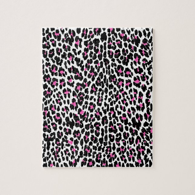 rosa Leopardendruck Puzzle (Vertikal)