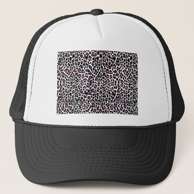 rosa Leopardendruck Truckerkappe (Vorderseite)