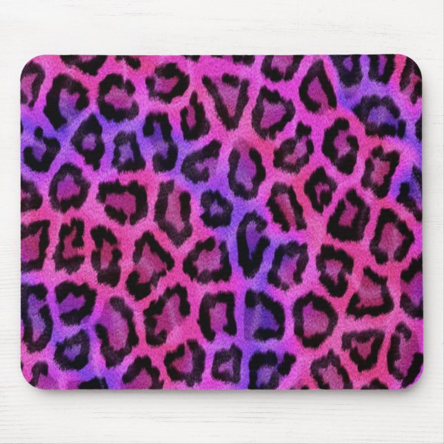 Rosa Leopardendrucke Mousepad (Vorne)
