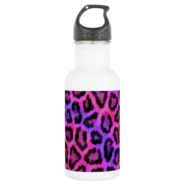 Rosa Leopardendrucke Trinkflasche (Vorderseite)