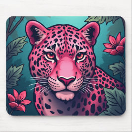 Rosa Leopardenmousepad Mousepad
