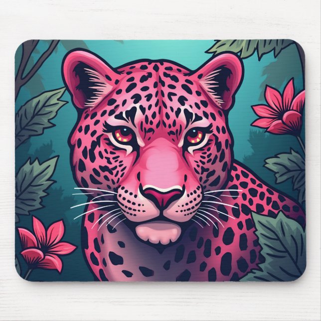 Rosa Leopardenmousepad Mousepad (Vorne)