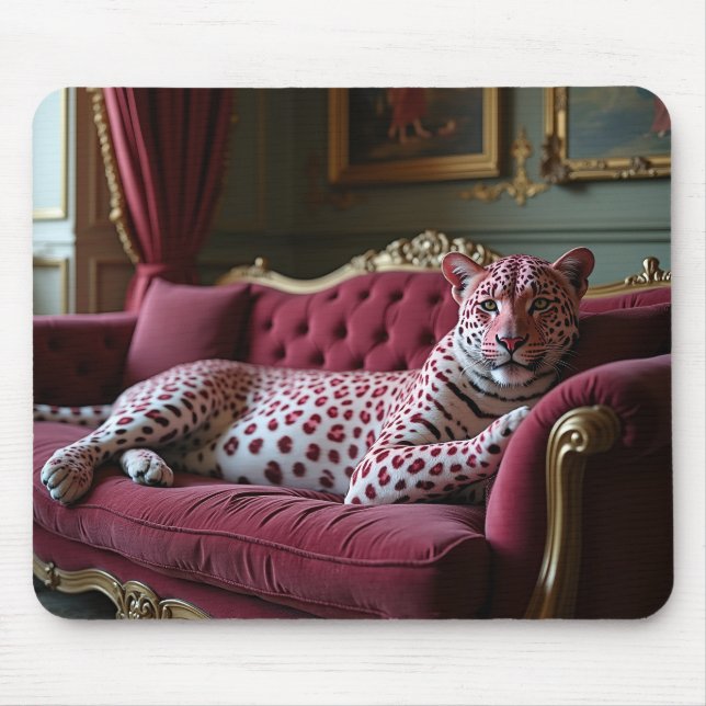 Rosa Leopardenmousepad Mousepad (Vorne)