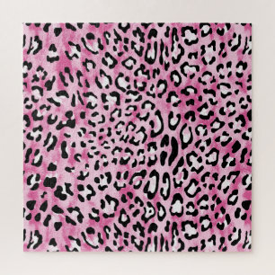 Rosa Leopardenmuster. Puzzle