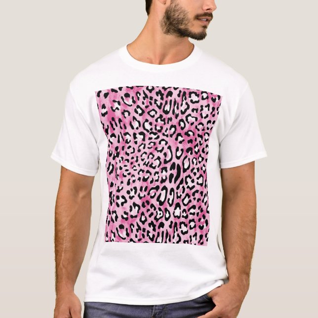 Rosa Leopardenmuster. T-Shirt (Vorderseite)