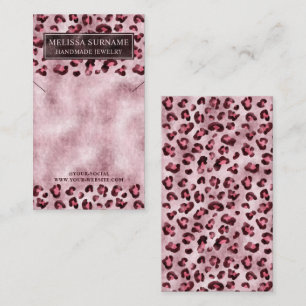 Rosa Leopardenprint-Imitat-Folien-Halsketten-Displ Visitenkarte