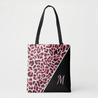 Rosa Leopardenprint-Tasche Gepard Monogramm Tasche