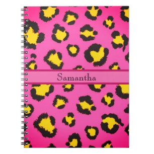 Rosa Leopardenprint Tier Gepard Trend Chic Notizblock