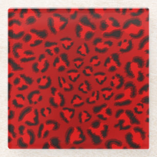 Rosa Leopardenstruktur. Glasuntersetzer