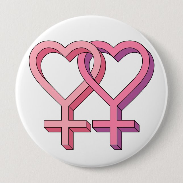 Rosa lesbischer Gleichheits-Knopf des Symbol-LGBT Button (Vorderseite)