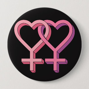 Rosa lesbischer Gleichheits-Knopf des Symbol-LGBT Button