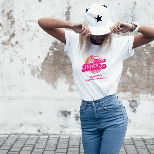 Rosa letzte Disco Retro 70er Junggesellinnenabschi T-Shirt