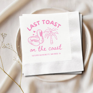 Rosa Letzter Toast an der Küste Bachelorette Napki Serviette