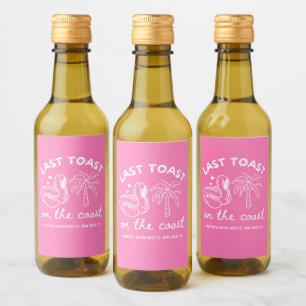 Rosa Letzter Toast Junggesellinnenabschied Geschen Weinetikett
