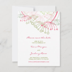 Rosa Leuchter Blume Spring Save the Date Karte