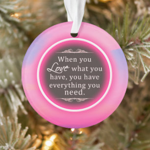 Rosa Leuchtring Weihnachtsschmuck Ornament