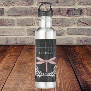 Rosa Libelle Rustikale Personalisiert Edelstahlflasche