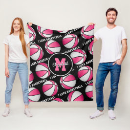 Rosa Liebe Basketballkorb Fleecedecke
