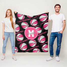 Rosa Liebe Basketballkorb Fleecedecke