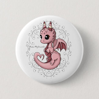 Rosa Liebe-Drache-Knopf-Button Button