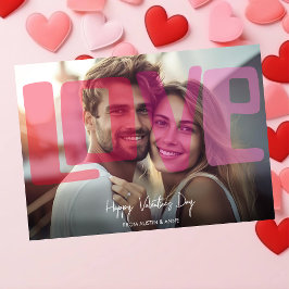 Rosa Liebe Happy Valentine's Day Foto Feiertagskarte