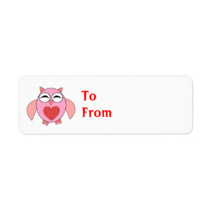 Rosa Liebe Heart Owl Custom Present Tags