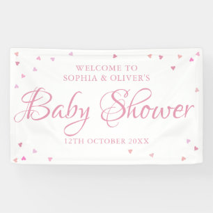 Rosa Liebe Herz Babydusche / Sprinkle Begrüßung Banner
