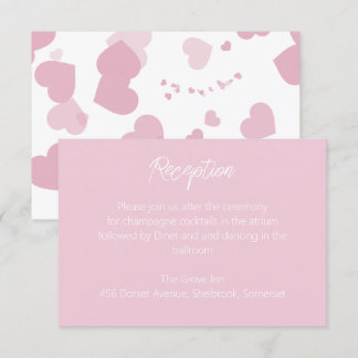 Rosa Liebe Herz Hochzeitkarte Dankeskarte